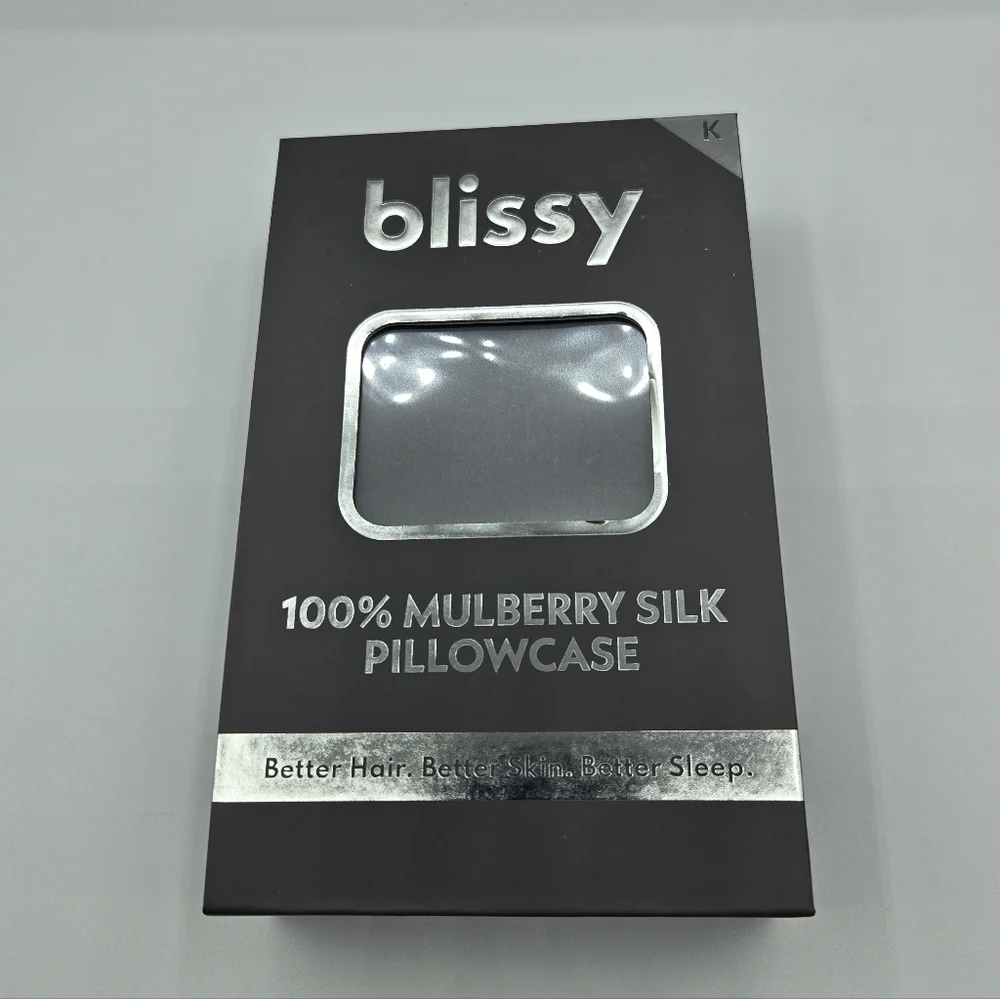 NWT Blissy Pillowcase, Dark Gray, Sandard/Queen Or King Size
